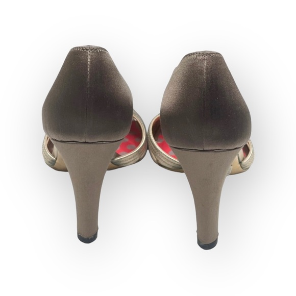 Christian Lacroix ♛ Satin Caged D'Orsay Heels ♛ Bronze Metallic ♛ 37 6.5M 7M ♛ - Picture 4 of 16